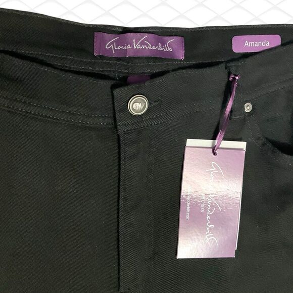 Gloria Vanderbilt Jeans Womens 18W Amanda Tapered Leg Classic Stretch Black NEW - Picture 2 of 14